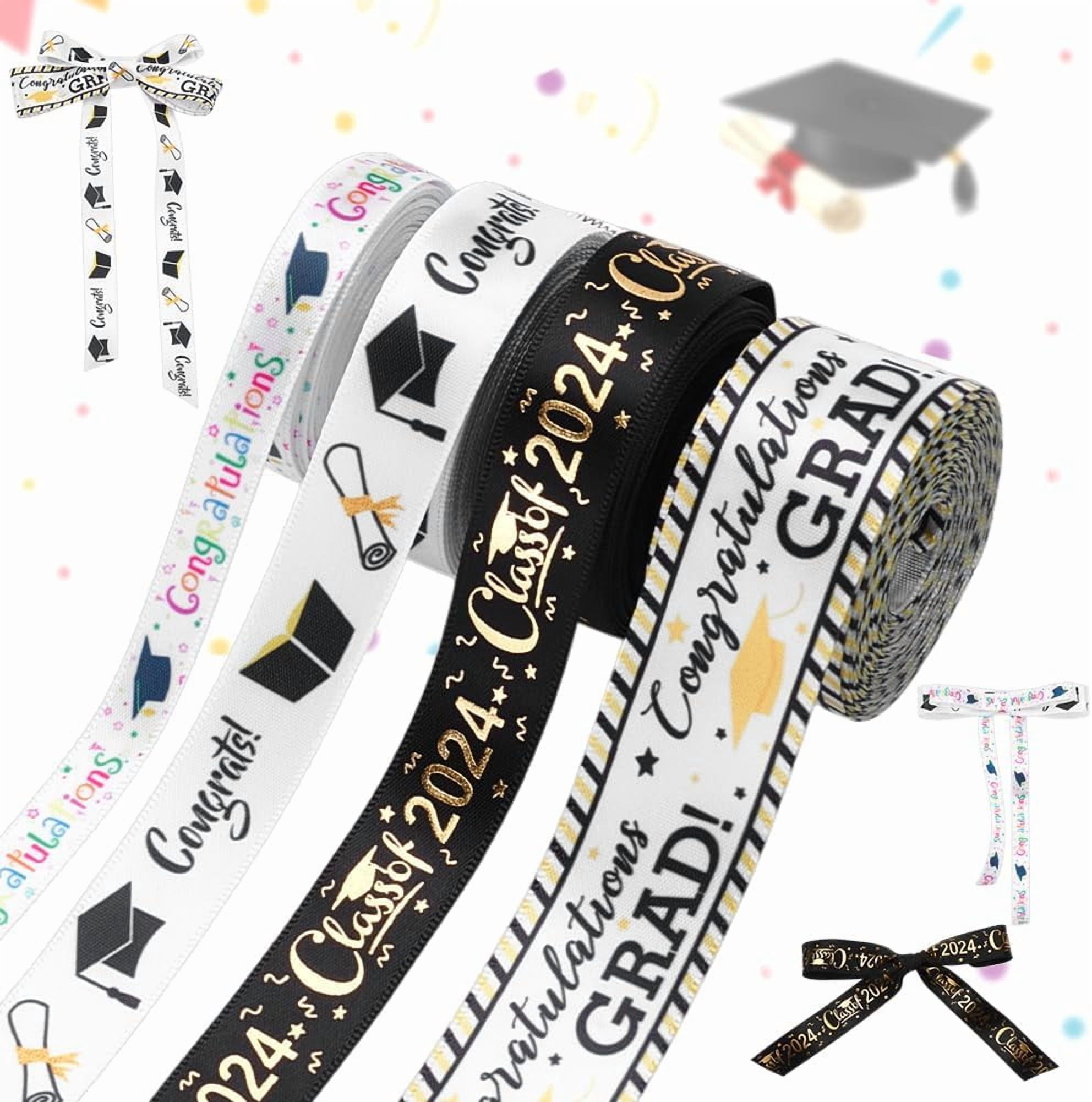 Graduation Ribbon Formation 4 Rolls Graduation Ribbon Congrats Grad Ribbons 3/8