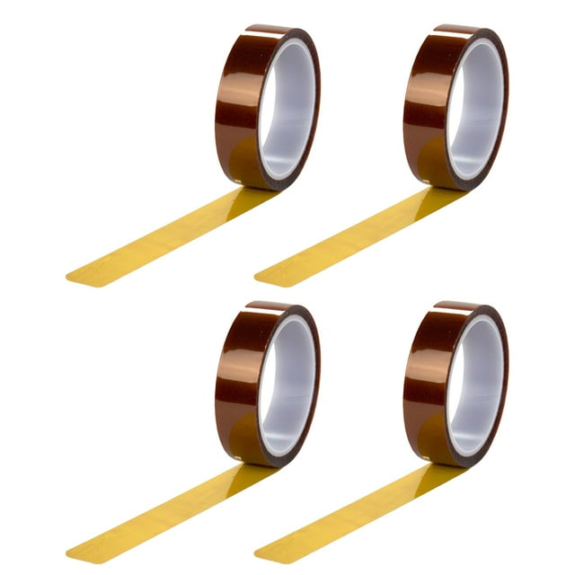 4 Rolls Heat Resistant Tape Double Sided Clear Adhesive Sheets Polyimide