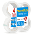 thumbnail image 1 of 4 Rolls Heavy Duty Packing Tape, 2.7 mil Clear Shipping Tape, 1.88 inch x 65 Yards per Roll, Strong Adhesive for Packaging, Mailing, Moving & Storage, 260 Yards Total, Clear Tape Refills for Boxes, 1 of 6