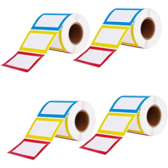 4 Rolls Label Cup Office Marking File Stickers Border Name Envelops School Gift Tag Pricing Labels