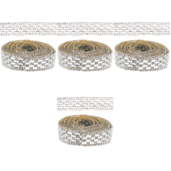 4 Rolls Multi-function Rhinestone Ribbon Pins for Bouquets Applique