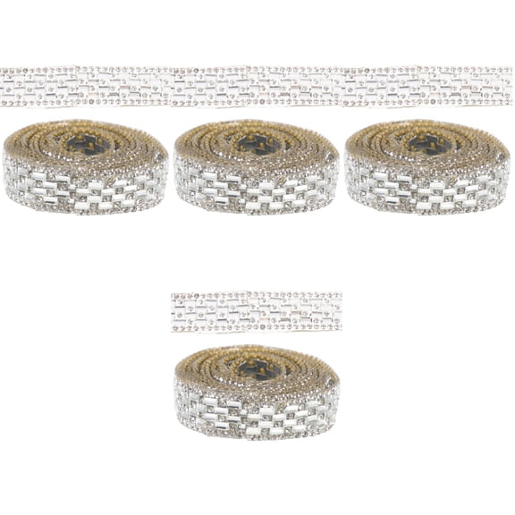4 Rolls Multi-function Rhinestone Ribbon Pins for Bouquets Applique