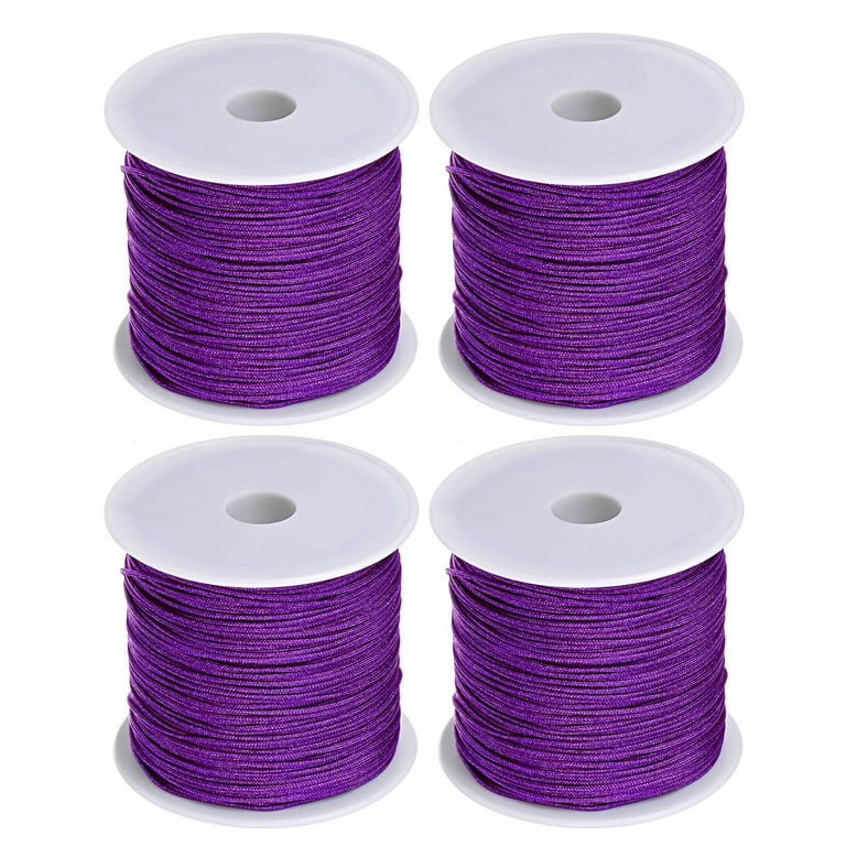 4 Rolls Nylon Beading Thread Knotting Cord 0.8mm 50 Yards Braided Nylon  Crafting Satin String, Purple