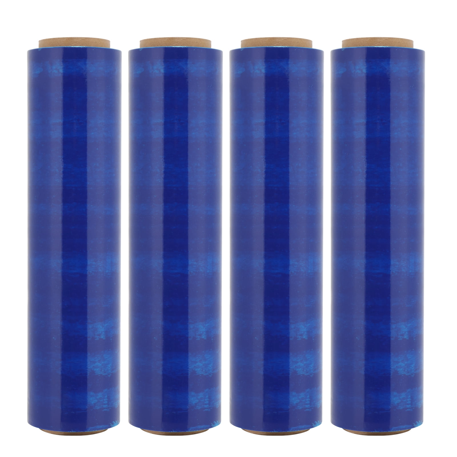 4 Rolls Pallet Wrap Stretch Film Hand Shrink Wrap 1500Ft, Blue