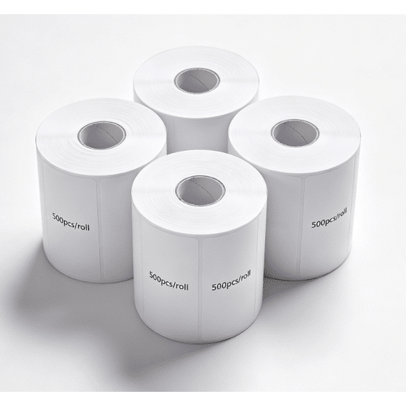 [4 Rolls]Phomemo 4×6 Inch Direct Thermal Shipping Labels, 500 Sheets/Roll, Permanent Adhesive Mailing Postage Labels for Thermal Printers, Ideal for Shipping Packages
