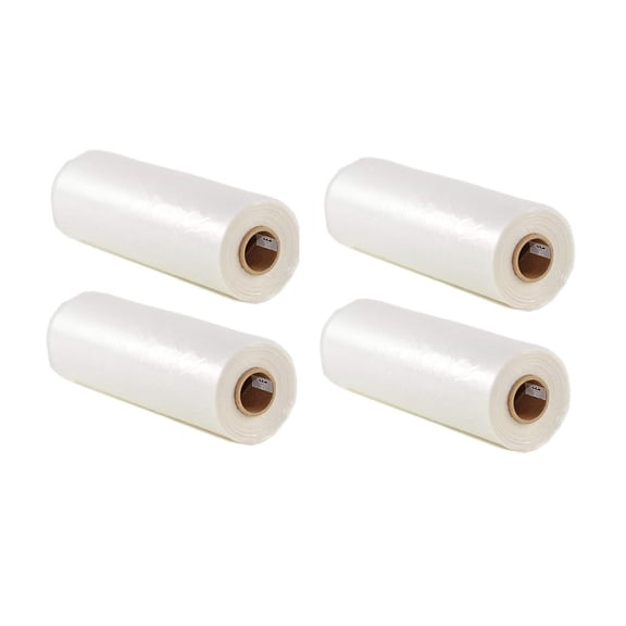4 Rolls - Plastic Roll Bags for Fruits, Vegetable, Bread, Food Storage Clear Bags (12"x20")