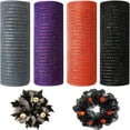 thumbnail image 1 of 4 Rolls Poly Burlap Deco Mesh - Deco Poly Decorative Mesh Wrapping Ribbon with Foil Rolls for Home Door Wreath Decoration DIY Crafts Making (Grey/Purple/Orange/Black/10 Inches x 10 Yards), 1 of 10