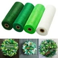 thumbnail image 1 of 4 Rolls Poly Burlap Deco Mesh - Deco Poly Decorative Mesh Wrapping Ribbon with Foil Rolls for Home Door Wreath Decoration DIY Crafts Making, 1 of 5