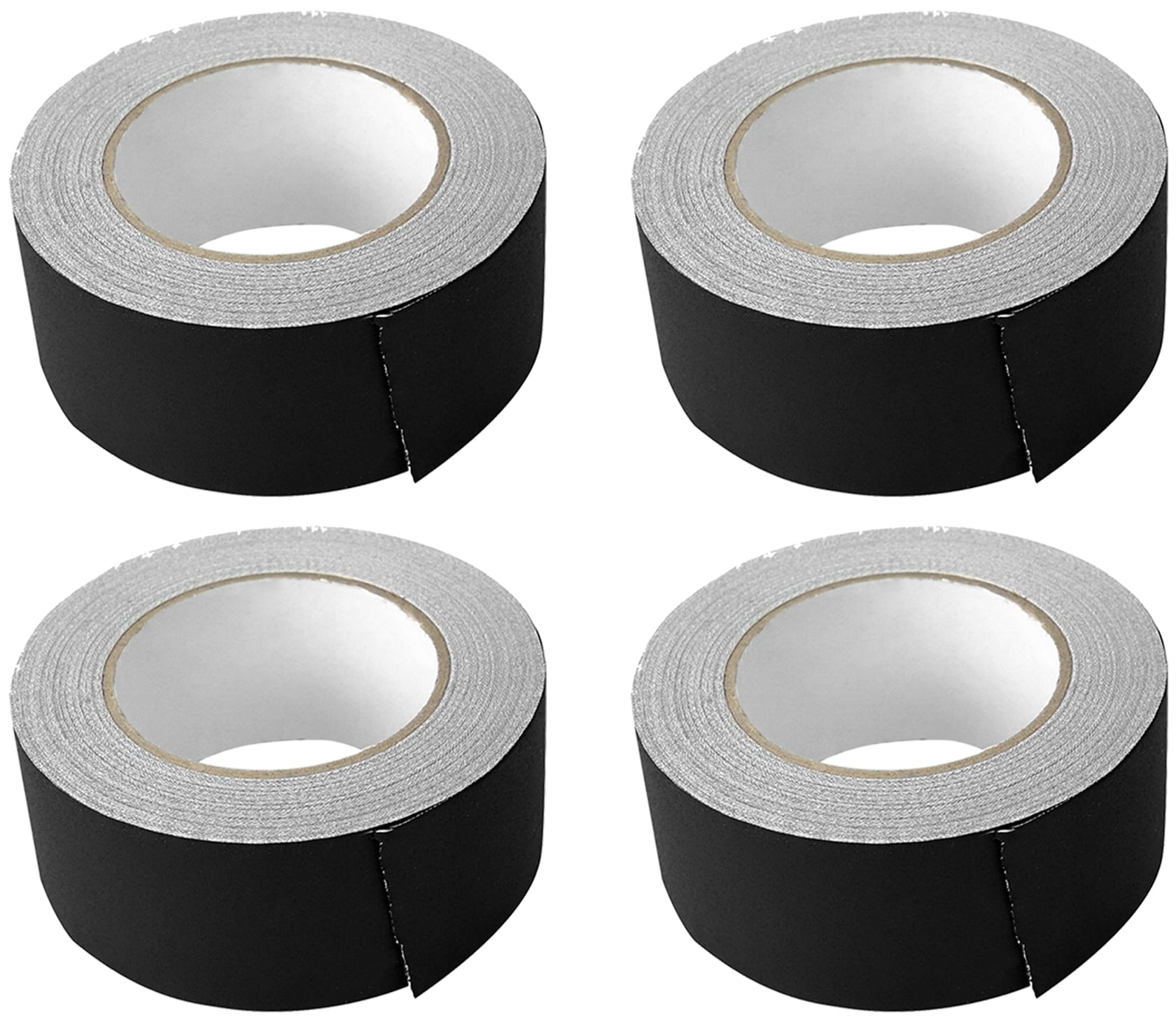 (4) Rolls Rockville Pro Audio/Stage Wire ROCK GAFF Black Gaffers Tape 2"x100 Ft