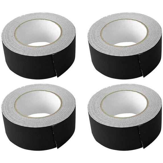 (4) Rolls Rockville Pro Audio/Stage Wire ROCK GAFF Black Gaffers Tape 2"x100 Ft
