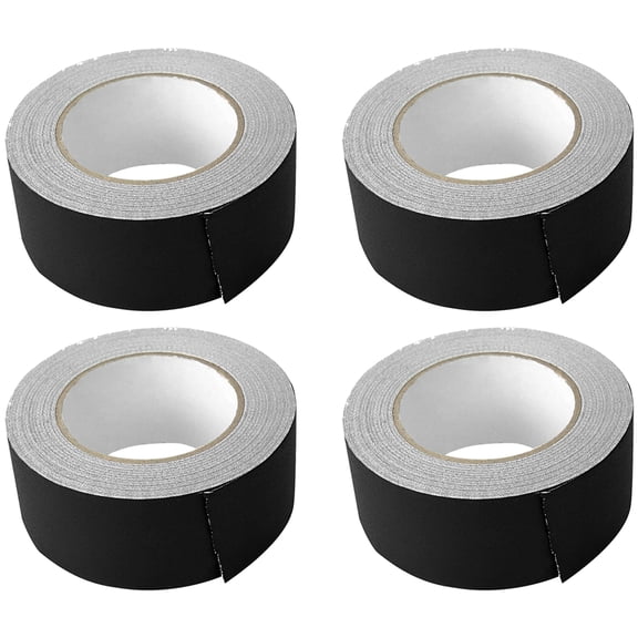 (4) Rolls Rockville Pro Audio/Stage Wire ROCK GAFF Black Gaffers Tape 2"x100 Ft