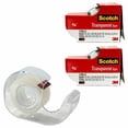 thumbnail image 1 of 4 Rolls Scotch Transparent Tape Clear Cutter Dispenser Desktop Office 3/4 x 1000, 1 of 7