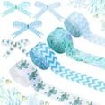 thumbnail image 1 of 4 Rolls Under the Sea Themed Ribbons 20 Yards Turtle Craft Ribbons for Wreath Hair Bow Wrapping Gifts Packing Blue Grosgrain Ribbons Birthday Wedding Gender Reveal Party Accessory Decorations, 1 of 6