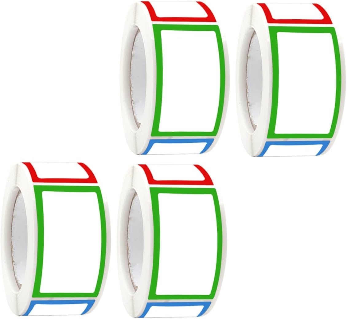 4 Rolls Stickers Convenient Rectangular Adhesive Kitchen Label Stickers ...