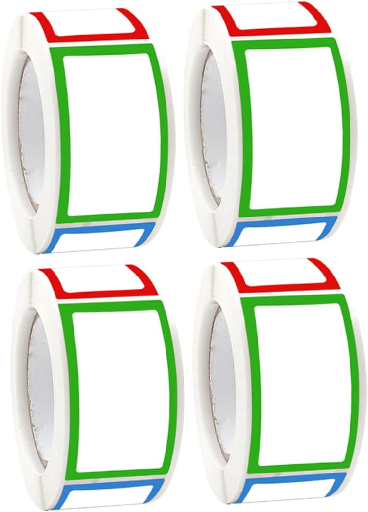 4 Rolls Stickers Rectangular Convenient Adhesive Kitchen Containers