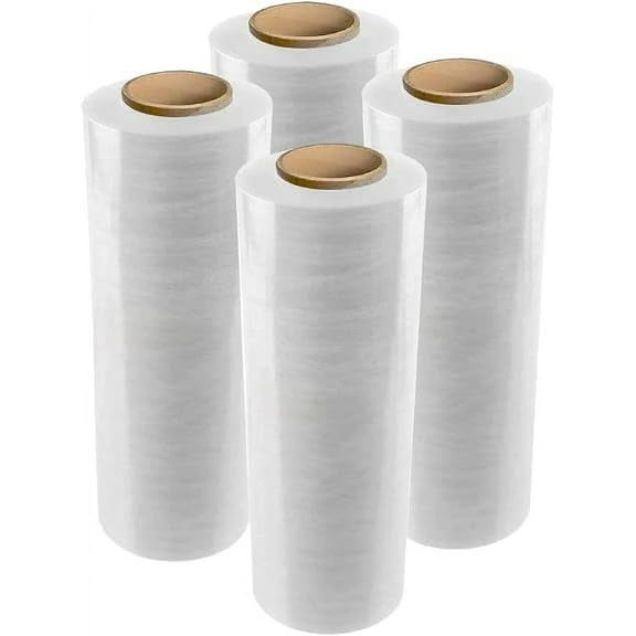 4 Rolls Stretch Film Wrap 18'' x1000 Ft Per Roll 80 Gauge Heavy Duty Industrial Strengh 800% Stretch Capacity Pallet Wrap for Moving High Performance Stretch Film 4000' (4 Pack - 1 Case)