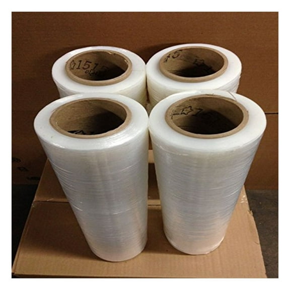 4 Rolls Stretch Heavy Duty Wrap 18"x1500' Per Roll 4 rolls Included White