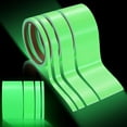 thumbnail image 1 of 4 Rolls Waterproof Glow in The Dark Tape 16 ft Reflective Long Lasting Bright Fluorescent Glow Tape Sticker Luminous Roll Tape for Outdoor Sports Markers Stairs Night Decoration, 4 Sizes, 1 of 6