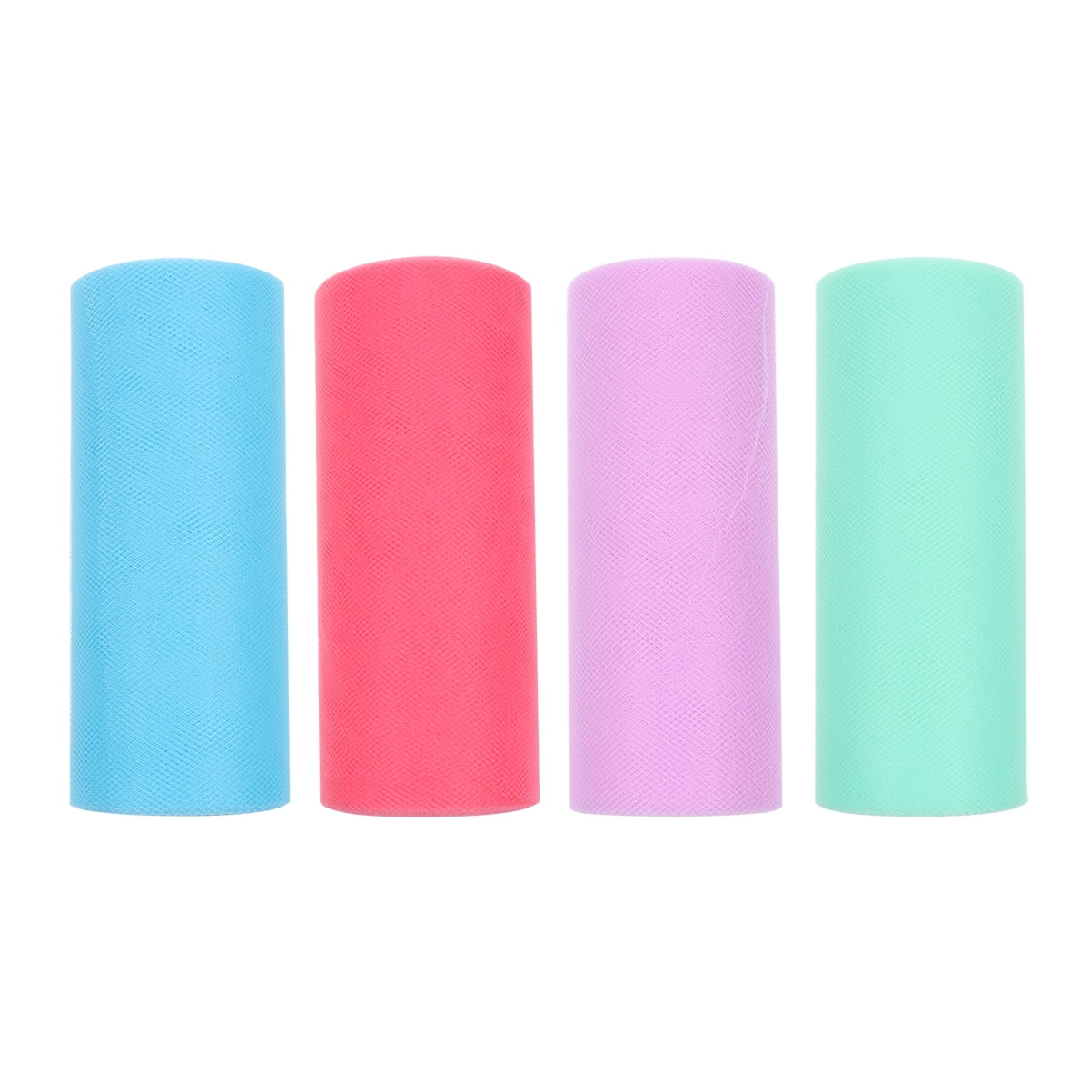 4 Rolls White Ribbon Wedding Dresses DIY Tulle Tulle Yarn Poly Mesh Ribbon Gauze Roll