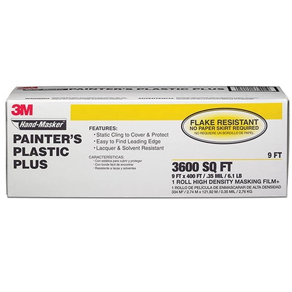 4-Rolls of 9’ x 400’ 3M MFB-9 Hand-Masker High Density Painter’s Plastic Plus