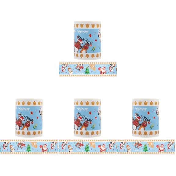 4 Rolls of Decorative Border Paper Wear-resistant Border Trim Cartoon Border Sticker
