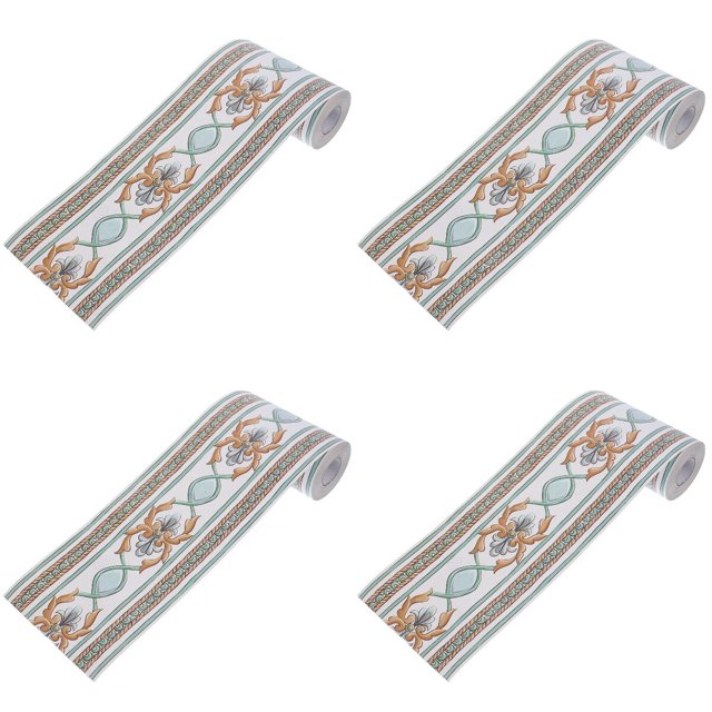 4 Rolls of Easy to Peel and Stick Border Wallpaper Sticker Tile Decals