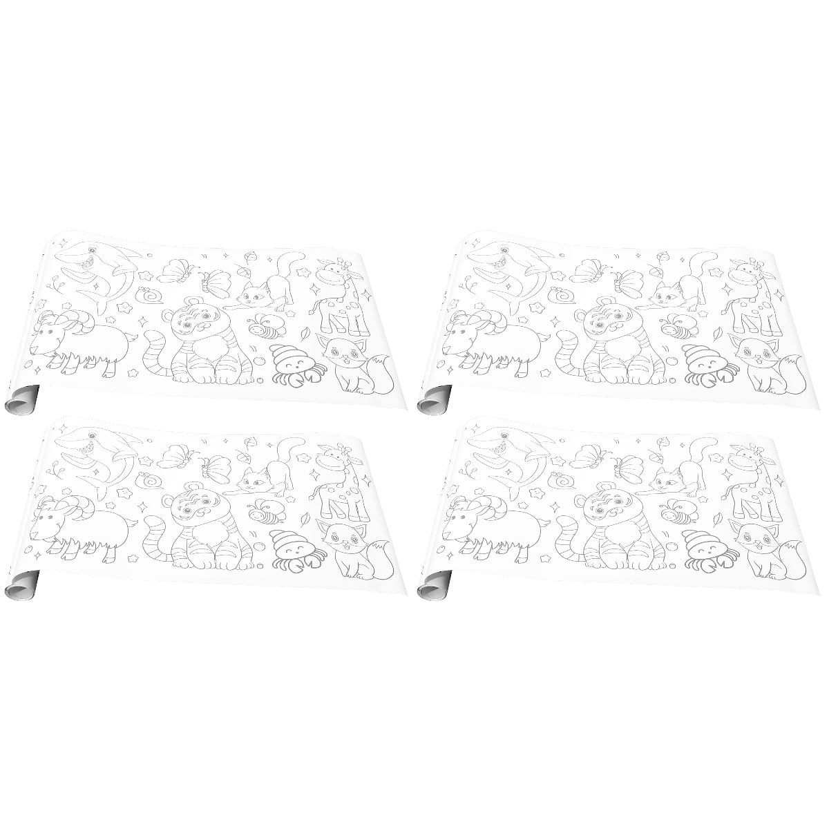 4 Rolls of Graffiti Roll Papers Drawing Paper Rolls Kids Coloring