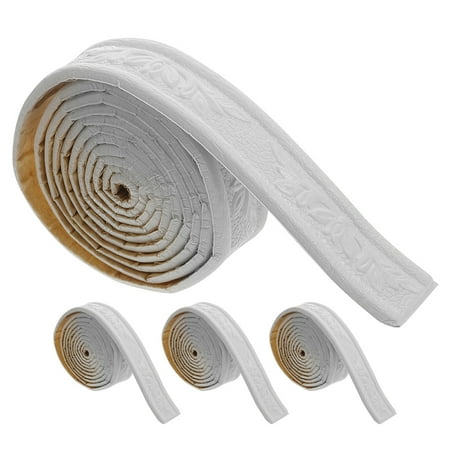 Raindrops 4 Rolls of Peel and Stick Molding Trim Self Adhesive PVC Wall Border for Cabinets and Baseboards