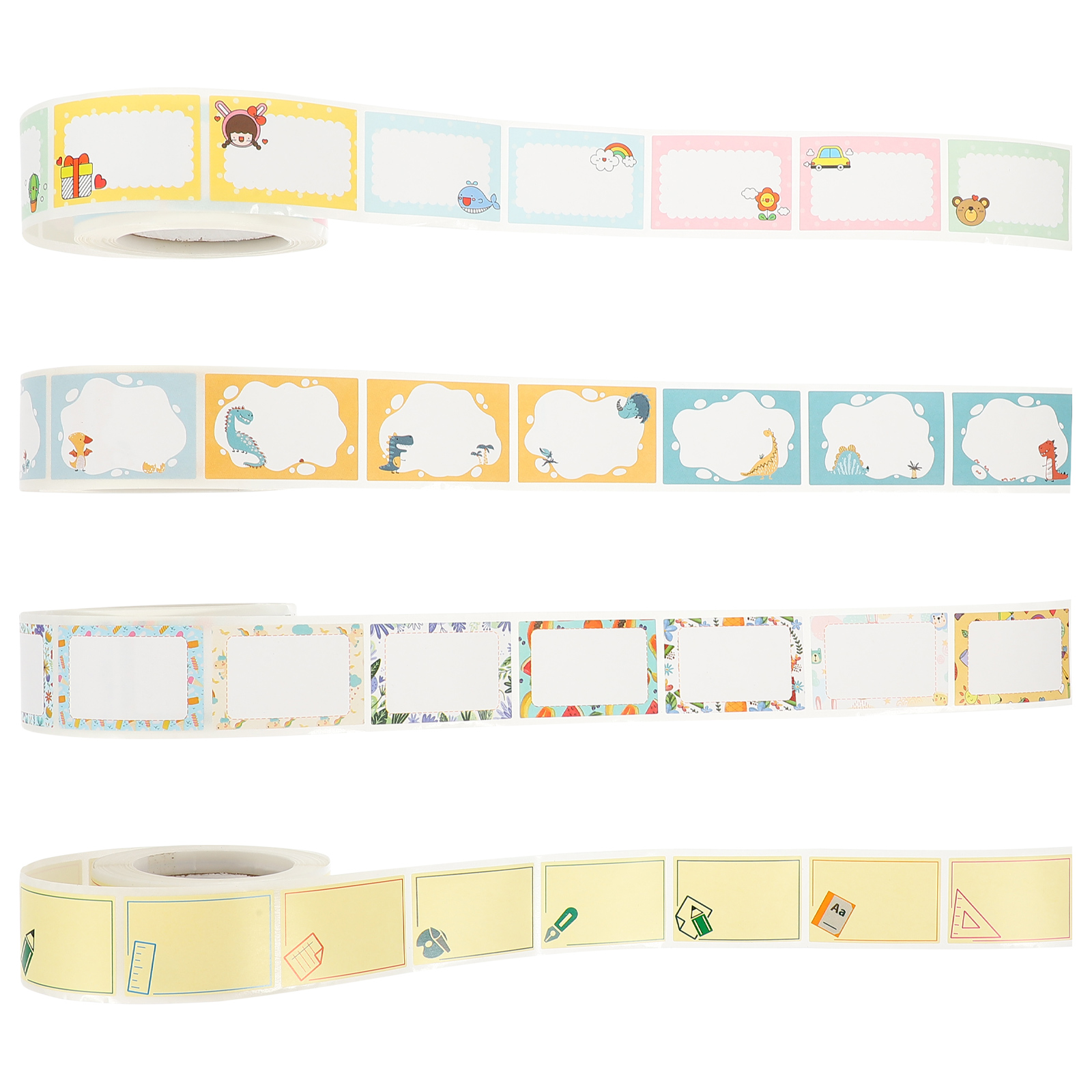 4 Rolls of Name Tag Labels Writable Name Tags Cartoon Name Label