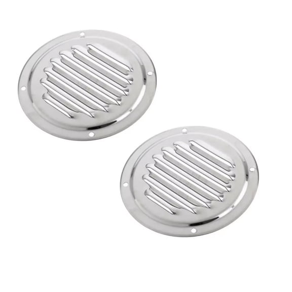 4" Round 2PCS Louvered Vent Stainless Steel Marine Boat Caravan Yacht Grille Ventilation