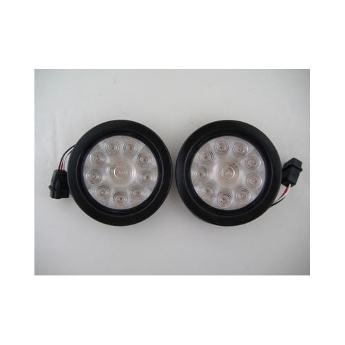 4" Round Amber 10 LED Trailer Truck Park Turn Signal Light Kits / Clear Lens