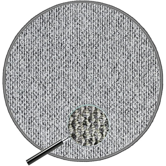 4' Round Berber Style 100% BCF Olefin Area Rug (Color: Eclispe )