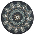 thumbnail image 1 of 4â€™ Round Black Floral Paradise Area Rug, 1 of 9