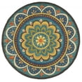 thumbnail image 1 of 4â€™ Round Blue Floral Mandala Area Rug, 1 of 5