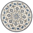 thumbnail image 1 of 4â€™ Round Blue Floral Oasis Area Rug, 1 of 8