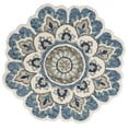 thumbnail image 1 of 4â€™ Round Blue Modern Floral Area Rug, 1 of 8