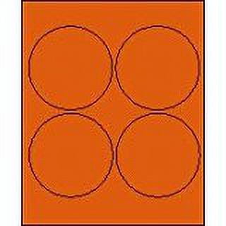 4" Round Brilliant Orange Labels for Laser Printers, Inkjet Printers or Copier Machines. (GLC400BO)