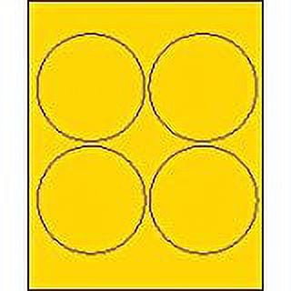 4" Round Brilliant Yellow Labels for Laser Printers, Inkjet Printers or Copier Machines. (GLC400BY)