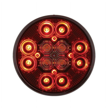 4” Round Combo Light w/12 LED S/T/T & 16 LED Back-Up Light, Red Lens
