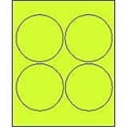 thumbnail image 1 of 4" Round Fluorescent Chartreuse Labels for Laser Printers, Inkjet Printers or Copier Machines. (GLC400FCH), 1 of 1