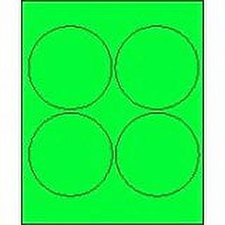 4" Round Fluorescent Green Labels for Laser Printers, Inkjet Printers or Copier Machines. (GLC400FG)