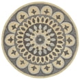 thumbnail image 1 of 4â€™ Round Gray Floral Bloom Area Rug, 1 of 9