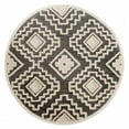 thumbnail image 1 of 4â€™ Round Gray and Cream Geometric Area Rug, 1 of 8