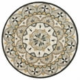 thumbnail image 1 of 4â€™ Round Gray and Ivory Floral Bloom Area Rug, 1 of 3