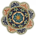 thumbnail image 1 of 4â€™ Round Ivory and Navy Decorative Area Rug, 1 of 8