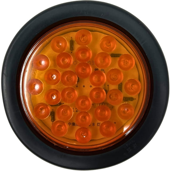 4" Round LED Trailer Tail 24 LED Stop Turn Signal Marker Lights 1x Amber