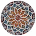 thumbnail image 1 of 4â€™ Round Multicolored Floral Mosaic Area Rug, 1 of 5