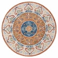 thumbnail image 1 of 4â€™ Round Orange Traditional Medallion Area Rug, 1 of 8