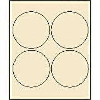 4" Round Pastel Buff Labels for Laser Printers, Inkjet Printers or Copier Machines. (GLC400PBF)