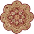 thumbnail image 1 of 4â€™ Round Rustic Red Scalloped Edge Area Rug, 1 of 7